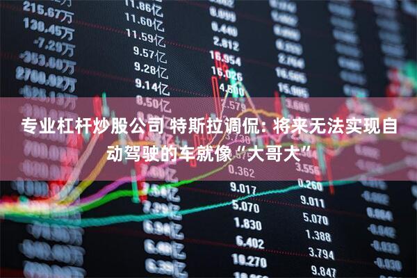 专业杠杆炒股公司 特斯拉调侃: 将来无法实现自动驾驶的车就像“大哥大”