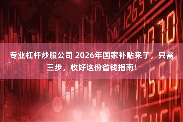 专业杠杆炒股公司 2026年国家补贴来了，只需三步，收好这份省钱指南！