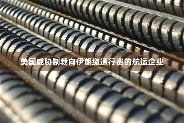美国威胁制裁向伊朗缴通行费的航运企业